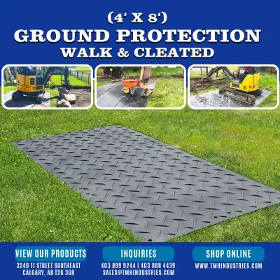 Protect your lawn, driveway, or job site with these 4x8 ground protection mats. They support heavy v...