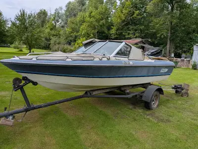 Project boat must go trailer included plus two motors 1500 or best offer. Please text Chris 613 -322...