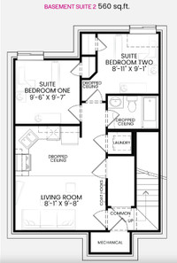 2 bedroom 1 bath legal basement suite for rent