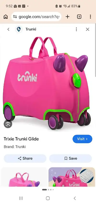 Trunki travel ride on suitcase for toddlers, View more