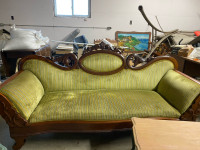 Antique settee, side table and coffee table