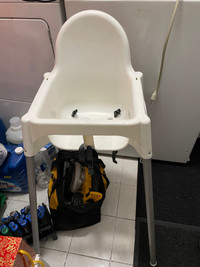 Infant high chair with straps