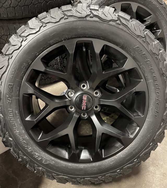 20" GMC Yukon Sierra black snowflake rims and BFG KO2 Tires Tires