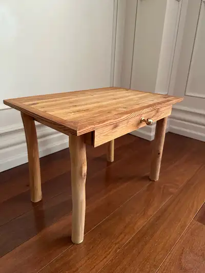 live edge wood side end table, View more