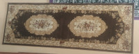 Like New - 2'2"x6' Brown carpet rug runner - Classic Aubusson 