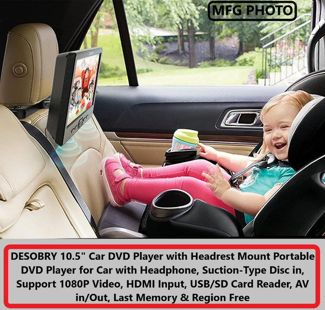 NEW) Car DVD Player Portable 10.5" 1080P Headrest Mount HDMI | General  Electronics | City of Toronto | Kijiji