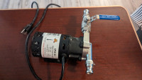 Inline Chugger pump, set up with valve and camlock fittings.