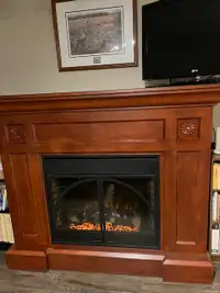 Electric Fireplace with Faux Cherry Surround