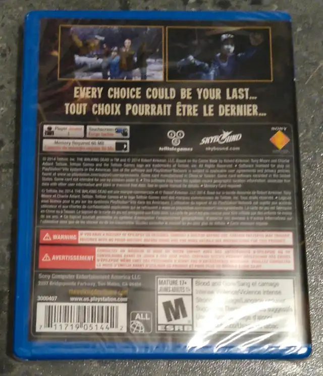 The Walking Dead Season 2 Telltale Games PS Vita Authentic new in Sony PSP & Vita in City of Toronto - Image 3