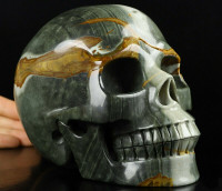 Lifesize 6.7" Polychrome Crystal Skull! Hand carved, realistic.