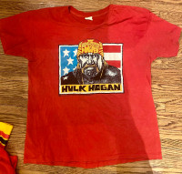 WWE WWF modern vintage Hulk Hogan Hulkamania t shirts red yellow