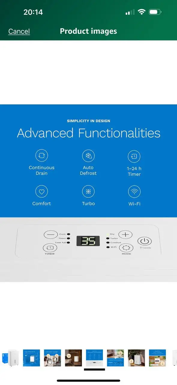 hOmeLabs 8 Pint Wi-Fi Dehumidifier – OPEN BOX  in Heaters, Humidifiers & Dehumidifiers in Kitchener / Waterloo - Image 7