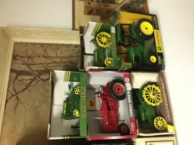 Vintage 1/16  scale tractors and farm implements for sale., View more