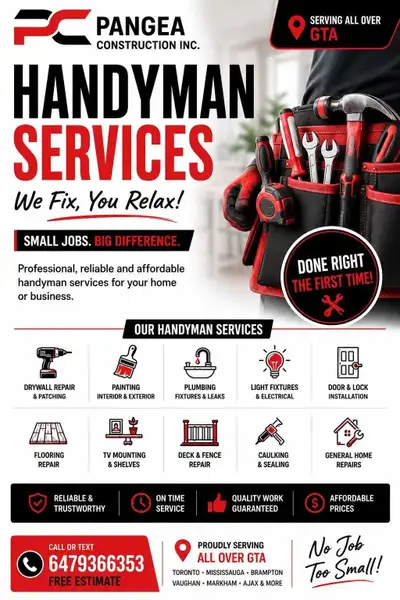 Pangea Construction Inc. Handyman Services, View more
