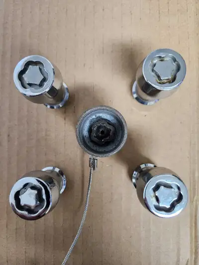 I have 2 sets of Wheel locks from a Honda Civic but fits other cars. includes 4 locks and 1 key. Do...
