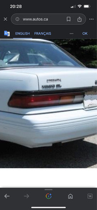 Recherche 2 lumières arrière tail lights Ford Tempo 1992 à 1994