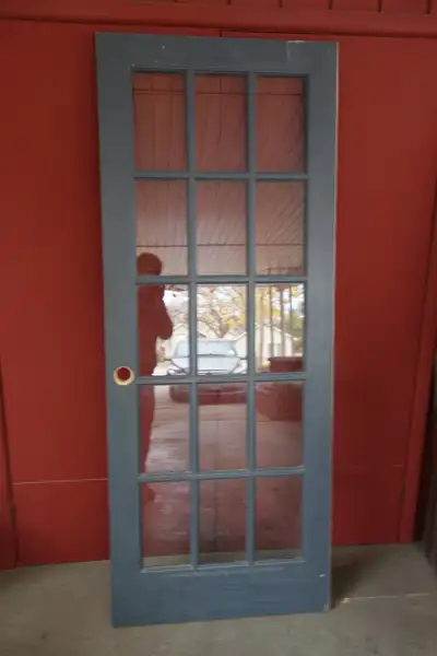HARDWOOD FRENCH DOOR STAINED. EXCELLENT CONDITION, View more