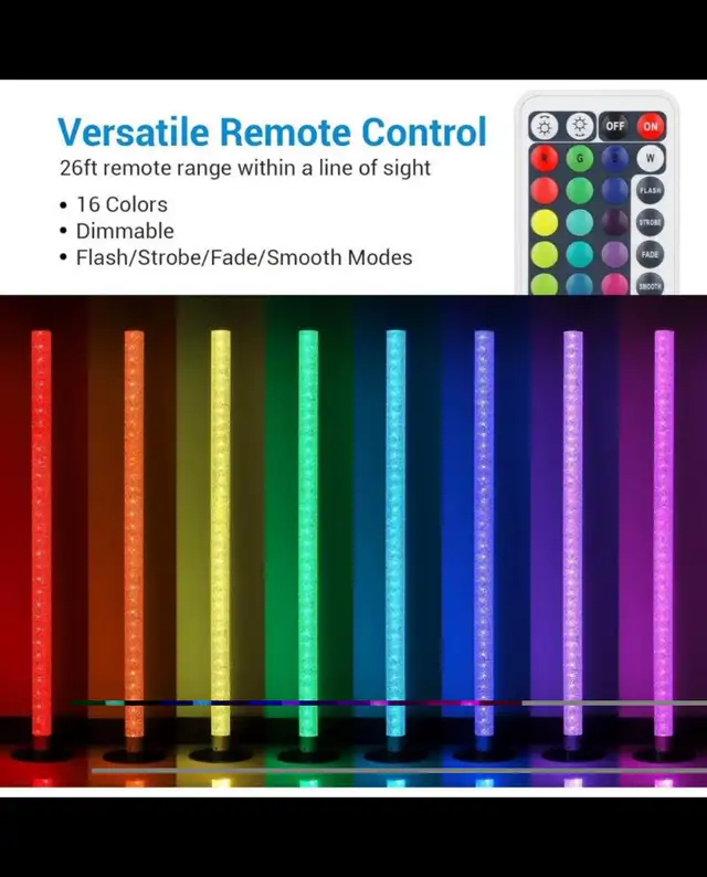 LED Corner Floor Lamp, RGBW Color Changing Lamps with Remote, 45 in Indoor Lighting & Fans in Hamilton - Image 4