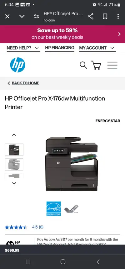 ***WOW*** HP Officejet Pro X476dw Multifunction Printer Like new unboxed. Full details in www link....