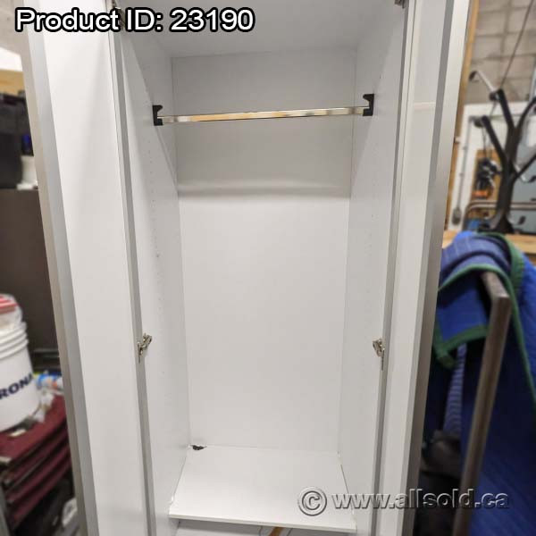 Teknion White Wood with Glass Doors Wardrobe Storage Cabinet in Dressers & Wardrobes in Calgary - Image 4
