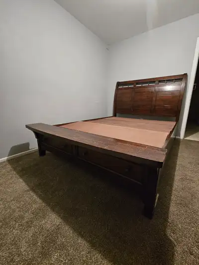 Queen bedframe and night stand, View more