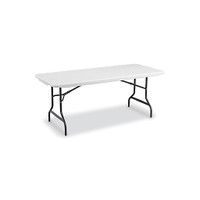 Staples Banquet Table with Folding Legs, 72", Light Grey