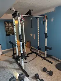 Power Rack W Pulldown and smith barbell 