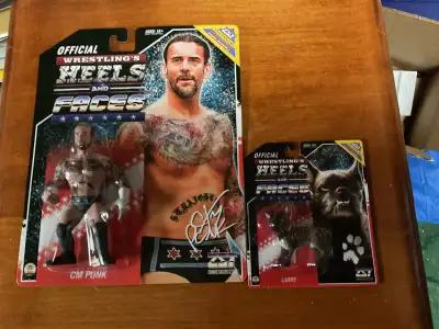 Cm punk and Larry heels faces limited wrestling figure wwe wcw, View more