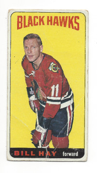 1964-65 Topps Hockey Card #7B Bill Hay Chicago Blackhawks