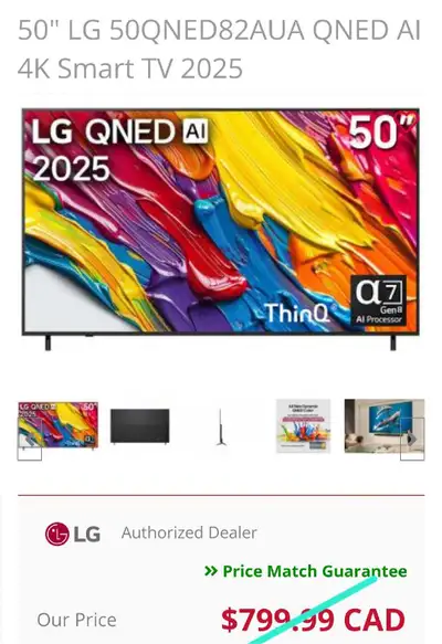 50" LG 50QNED82AUA QNED AI 4K Smart TV - 2025, View more