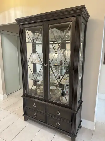 Wood glass hutch, View more