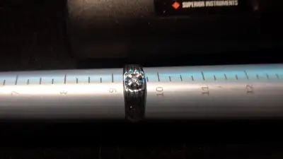 10k white solid gold ring with diamond, View more