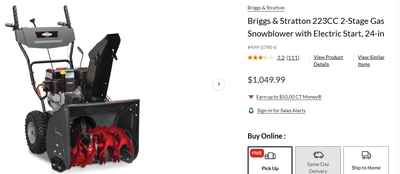 Briggs and Stratton Snow Blower, View more