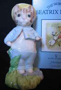 BESWICK"TOM KITTEN IN THE ROCKERY"FIGURINE, MINT IN BOX