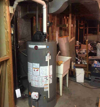 Hot water tank installation 