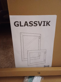 2 New Ikea White Glassvik Glass Doors