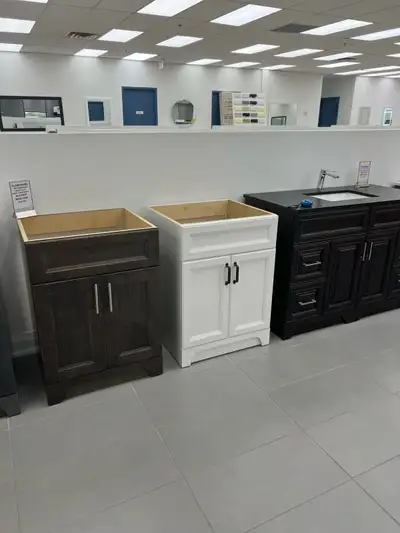 Solidwood floor model bathroom vanities clearance sale quartz countertop same day pickup dm for more...