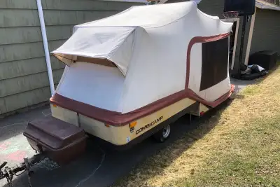 Heavy duty tent Light weight trailer Set up in under a minute Can tow with car Stored indoors Will n...