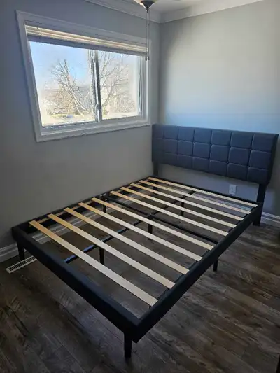 Queen Upholstered Bed Frame – Like New (Guest Room Use), View more