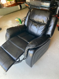 Black leather Swivel reclining chair