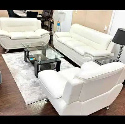 Quad comfort pure White 3 pieces sofa set a available , View more