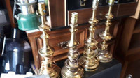 BRASS TALL TABLE LAMPS - EACH -