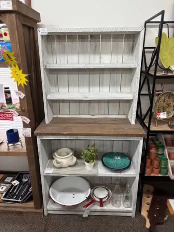Hutch whitewash/pine local artisan made NEW• 3’Wx67”Hx1, View more