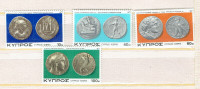 CHYPRE/CYPRUS. Série de 4 timbres  "OLD COINS/VIEUX MONNAIES".