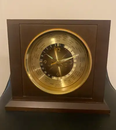 Vintage Bulova Quartz Executive World Time Desk Clock., View more