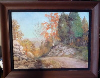 Autumn Path, Original Oil by Wilma Stoll  1950's