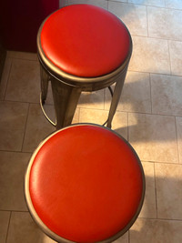 Leather steel framed bar stool