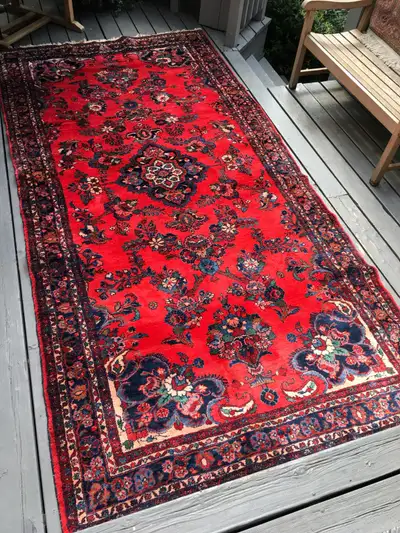 ⭐️Antique Lilihan large rug w/ ruby red bold floral design⭐️, View more