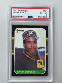 BARRY BONDS .... 1987 Donruss ROOKIE ... PSA 6, 8, 9 ($70) + RAW