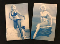 2 Vintage Mutoscope-Exhibit Lobby/Arcade Cards from 1940s